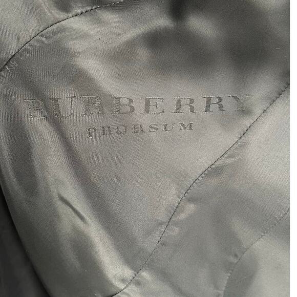 Burberry Prorsum Gray Wool Herringbone Double Breasted Mink Collar Peacoat IT 42 - Picture 14 of 15